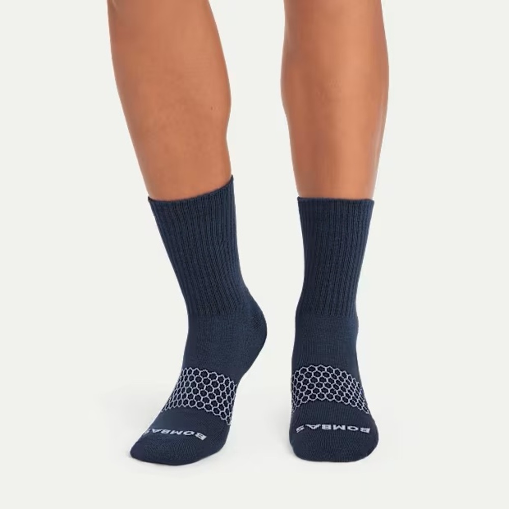 Women 4pk Bombas Sm Solids Gray/Navy Half-Calf Cushioned Sock Pack (Size 4-7.5) - Picture 8 of 9